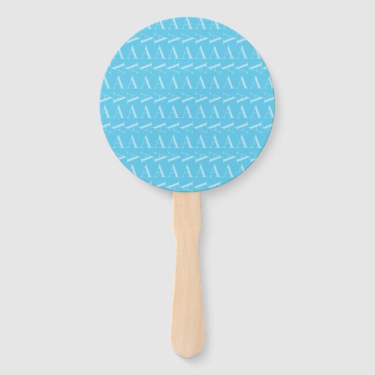 Monogramm Anfangsbuchstabe A, Aqua Blue Fächer (Vorderseite)