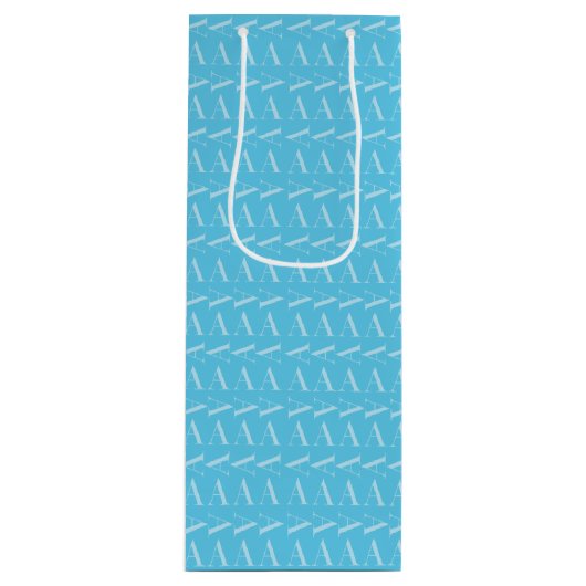 Monogramm Anfangsbuchstabe A, Aqua Blue Geschenktüte Für Weinflaschen (Vorderseite)