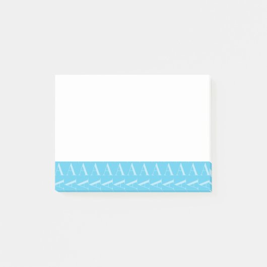 Monogramm Anfangsbuchstabe A, Aqua Blue Post-it Klebezettel (Vorderseite)