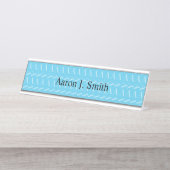 Monogramm Anfangsbuchstabe A, Aqua Blue Schreibtischnamensplakette (Vorderseite )