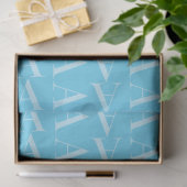 Monogramm Anfangsbuchstabe A, Aqua Blue Seidenpapier (Geschenk)