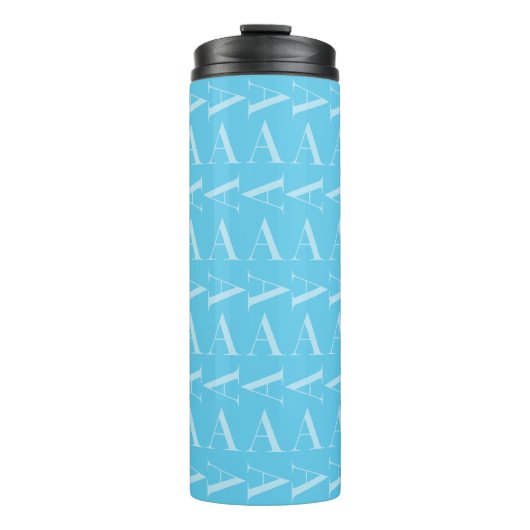 Monogramm Anfangsbuchstabe A, Aqua Blue Thermosbecher (Vorderseite)