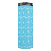 Monogramm Anfangsbuchstabe A, Aqua Blue Thermosbecher (Rückseite)