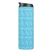Monogramm Anfangsbuchstabe A, Aqua Blue Thermosbecher (Nach rechts gedreht)