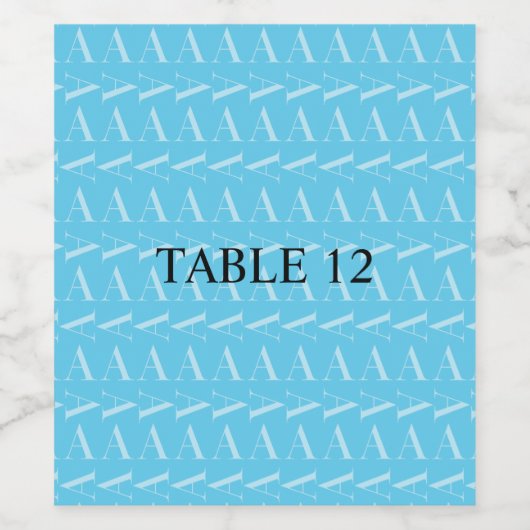 Monogramm Anfangsbuchstabe A, Aqua Blue Weinetikett (Einzelnes Label)