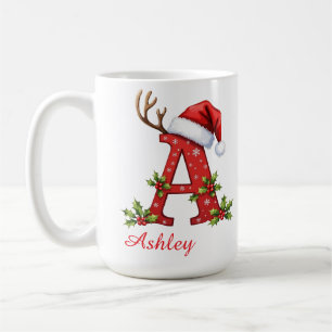 Monogramm Anfangsbuchstabe A Frohe Weihnachten Kaffeetasse
