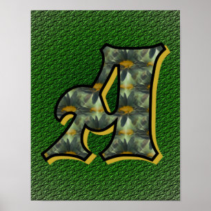 Monogramm Anfangsbuchstabe A Gänseblümchen Blumen  Poster