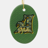 Monogramm Anfangsbuchstabe A Gänseblümchen Kunst P Keramik Ornament (Hinten)