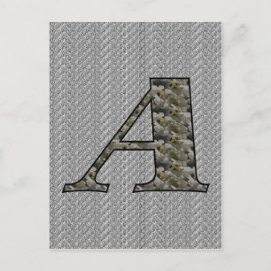Monogramm Anfangsbuchstabe A Hortensienblüten Postkarte
