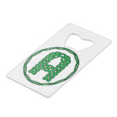 Monogramm Anfangsbuchstabe A im keltischen Stil Geldbeutel Flaschenöffner (Rückseite Schrägansicht)