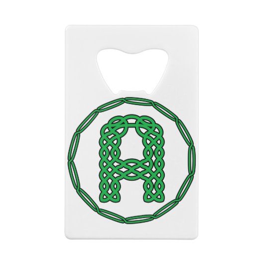 Monogramm Anfangsbuchstabe A im keltischen Stil Geldbeutel Flaschenöffner (Rückseite)