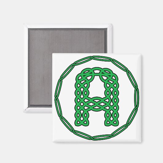 Monogramm Anfangsbuchstabe A im keltischen Stil Magnet (Vorderseite/Rückseite)