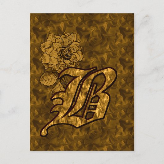 Monogramm Anfangsbuchstabe B Elegante Gold-Pfingst Postkarte (Vorderseite)