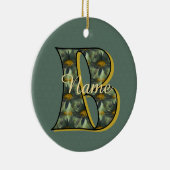 Monogramm Anfangsbuchstabe B Gänseblümchen Floral  Keramik Ornament (Rechts)