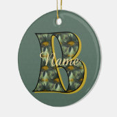 Monogramm Anfangsbuchstabe B Gänseblümchen Floral  Keramik Ornament (Links)