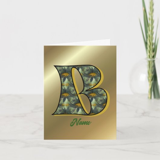 Monogramm Anfangsbuchstabe B Gänseblümchen Kunst P (Vorderseite)