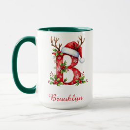 Monogramm Anfangsbuchstabe B Weihnachtsmann Frohe Tasse