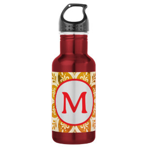 Monogramm Anfangsbuchstabe Boho Mandala Edelstahlflasche