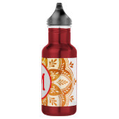 Monogramm Anfangsbuchstabe Boho Mandala Edelstahlflasche (Rechts)