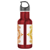 Monogramm Anfangsbuchstabe Boho Mandala Edelstahlflasche (Rückseite)