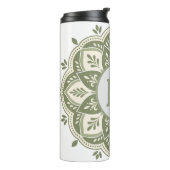 Monogramm Anfangsbuchstabe Boho Mandala Salbeigrün Thermosbecher (Nach links gedreht)
