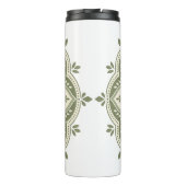 Monogramm Anfangsbuchstabe Boho Mandala Salbeigrün Thermosbecher (Rückseite)