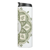 Monogramm Anfangsbuchstabe Boho Mandala Salbeigrün Thermosbecher (Nach rechts gedreht)