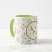 Monogramm-Anfangsbuchstabe Boho Weide & Erdbeeren  Tasse (Vorderseite Links)