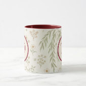 Monogramm Anfangsbuchstabe Boho Weide & Erdbeeren  Tasse (Zentrum)