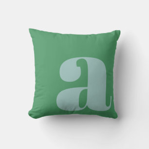 Monogramm Anfangsbuchstabe Bold Hellblau Grün Kissen