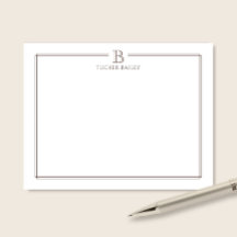 Monogramm Anfangsbuchstabe Braun Doppelte Umrandun