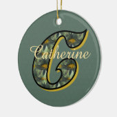 Monogramm Anfangsbuchstabe C Gänseblümchen Floral  Keramik Ornament (Links)