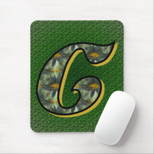 Monogramm Anfangsbuchstabe C Gänseblümchen Florale Mousepad