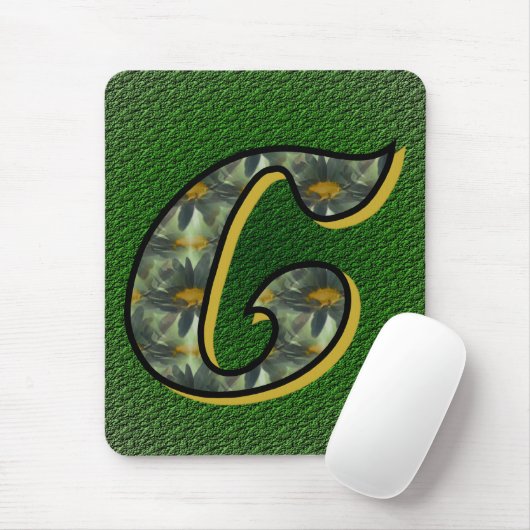 Monogramm Anfangsbuchstabe C Gänseblümchen Florale Mousepad (Mit Mouse)