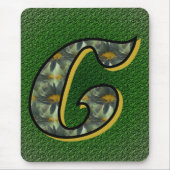 Monogramm Anfangsbuchstabe C Gänseblümchen Florale Mousepad (Vorne)