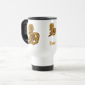 Monogramm Anfangsbuchstabe D Elegantes Gold Pfings Reisebecher (Vorderseite Links)