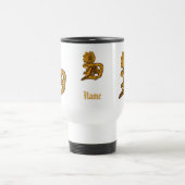 Monogramm Anfangsbuchstabe D Elegantes Gold Pfings Reisebecher (Mittel)