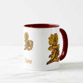 Monogramm Anfangsbuchstabe D Elegantes Gold Pfings Tasse (VorderseiteRechts)