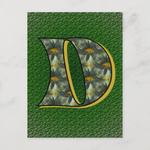 Monogramm Anfangsbuchstabe D Gänseblümchen Blumen Postkarte