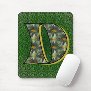 Monogramm Anfangsbuchstabe D Gänseblümchen Florale Mousepad