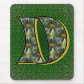 Monogramm Anfangsbuchstabe D Gänseblümchen Florale Mousepad (Vorne)