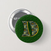 Monogramm Anfangsbuchstabe D Gänseblümchen Kunst Button (Vorne & Hinten)