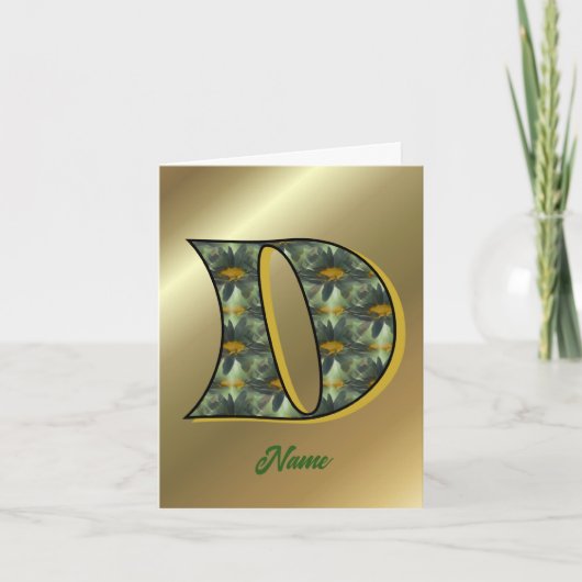 Monogramm Anfangsbuchstabe D Gänseblümchen Kunst P (Vorderseite)