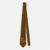 Monogramm Anfangsbuchstabe D Gold-Pfingstrose-Blum Krawatte (Vorderseite)
