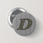 Monogramm Anfangsbuchstabe D Hortensienblüten Button (Vorne & Hinten)