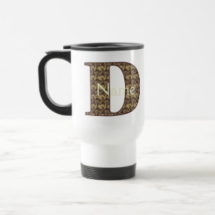 Monogramm Anfangsbuchstabe D Vintage-Blumen Person Reisebecher