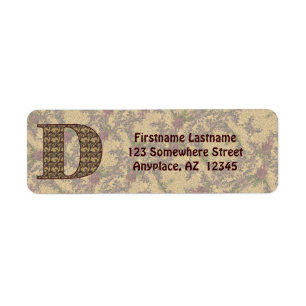 Monogramm Anfangsbuchstabe D Vintage-Blumen-Rückse