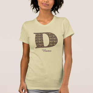 Monogramm Anfangsbuchstabe D Vintage-Blumenmuster T-Shirt