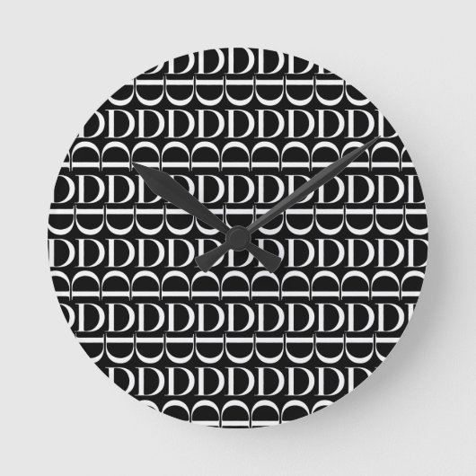 Monogramm-Anfangsbuchstabe D, wählen Runde Wanduhr (Vorderseite)