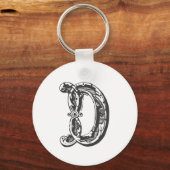 Monogramm Anfangsbuchstabe Distressed D Schlüsselanhänger (Vorderseite)